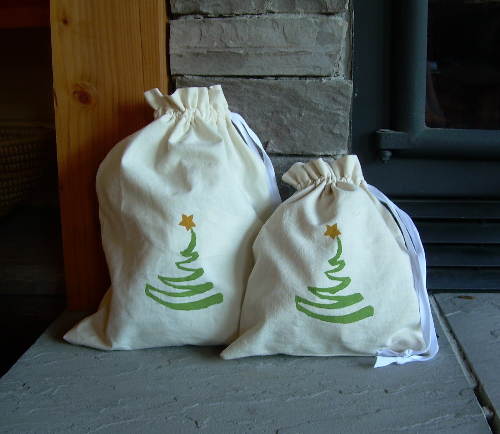 feathers, freesia & fishing tackle Fabric Gift Wrapping Bags