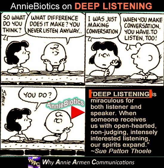 Communicate openly through deep listening | WhyAnnieArmen.com