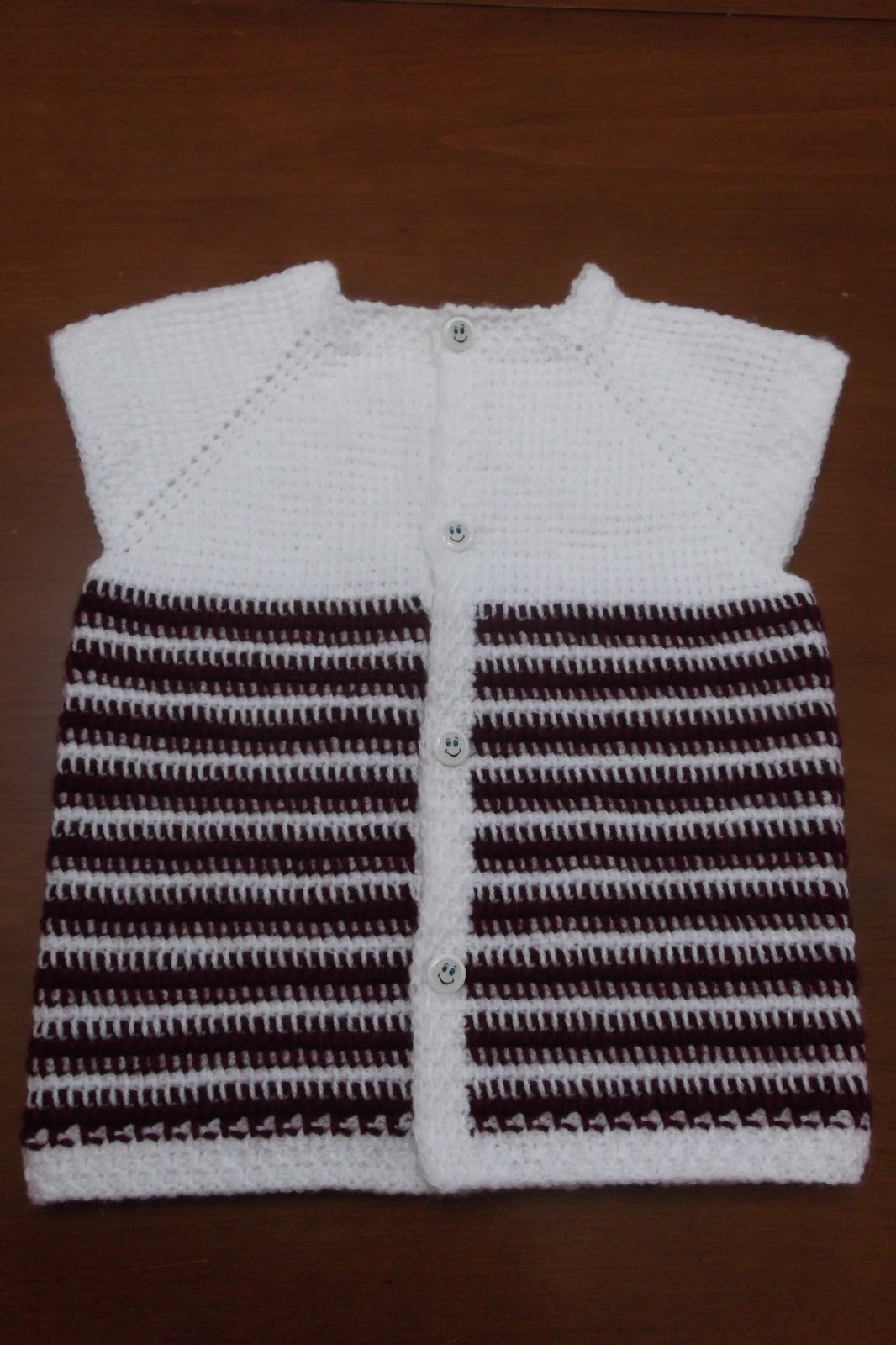 DİLMEN�İN ÖRGÜ BAHÇESİ TUNUS İŞİ ROBADAN BEBEK YELEĞİ