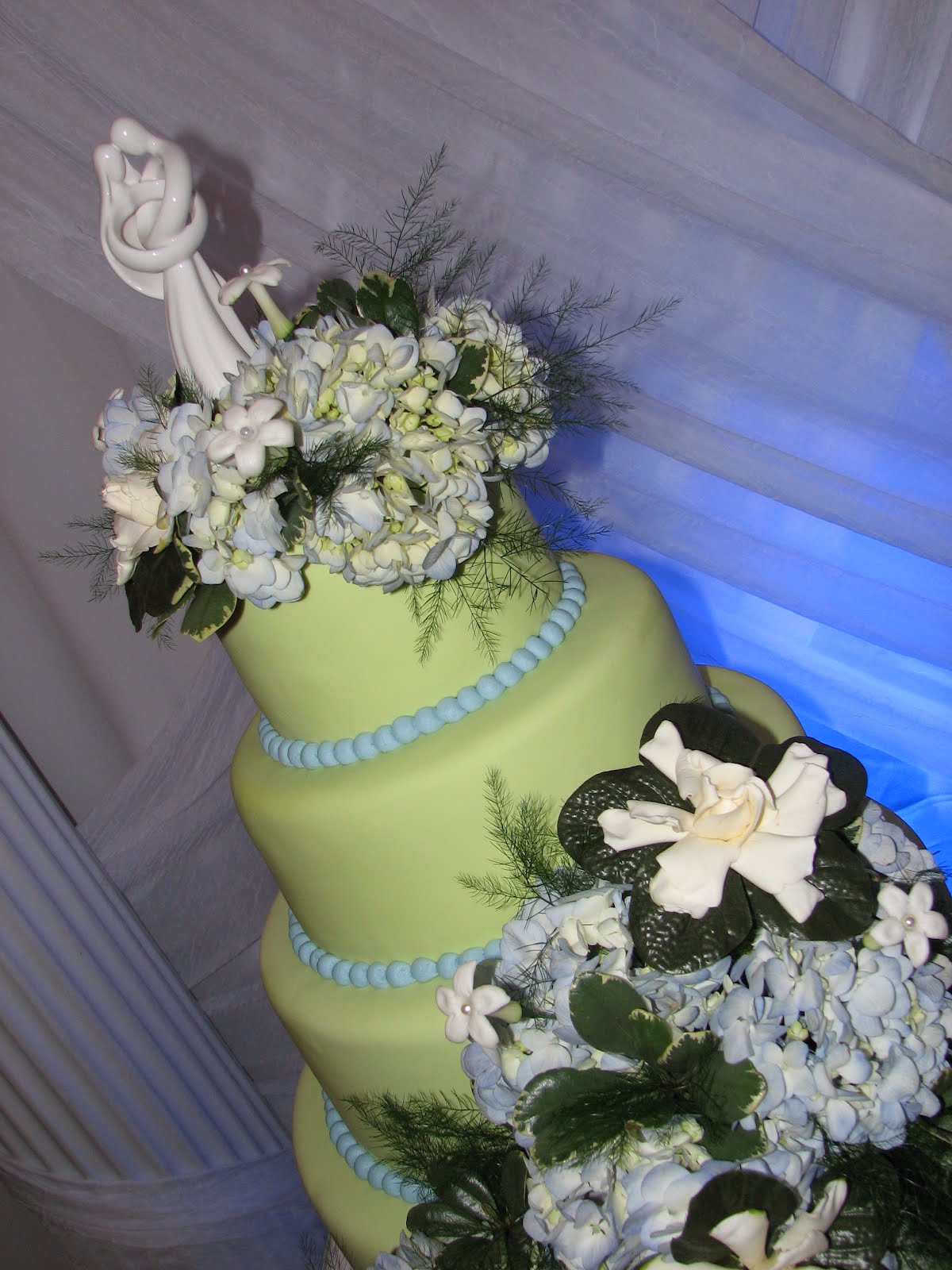 Decadent Designs: David and Mayra s Green/Blue Wedding Cake