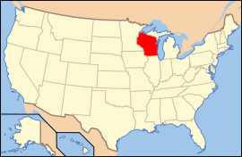 Map of Wisconsin, USA