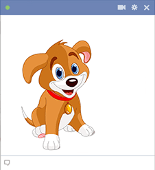 Puppy eyes emoticon for Facebook