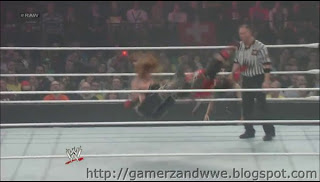 Heath Slater performs a finisher on Uso on WWE raw held on 05/11/2012