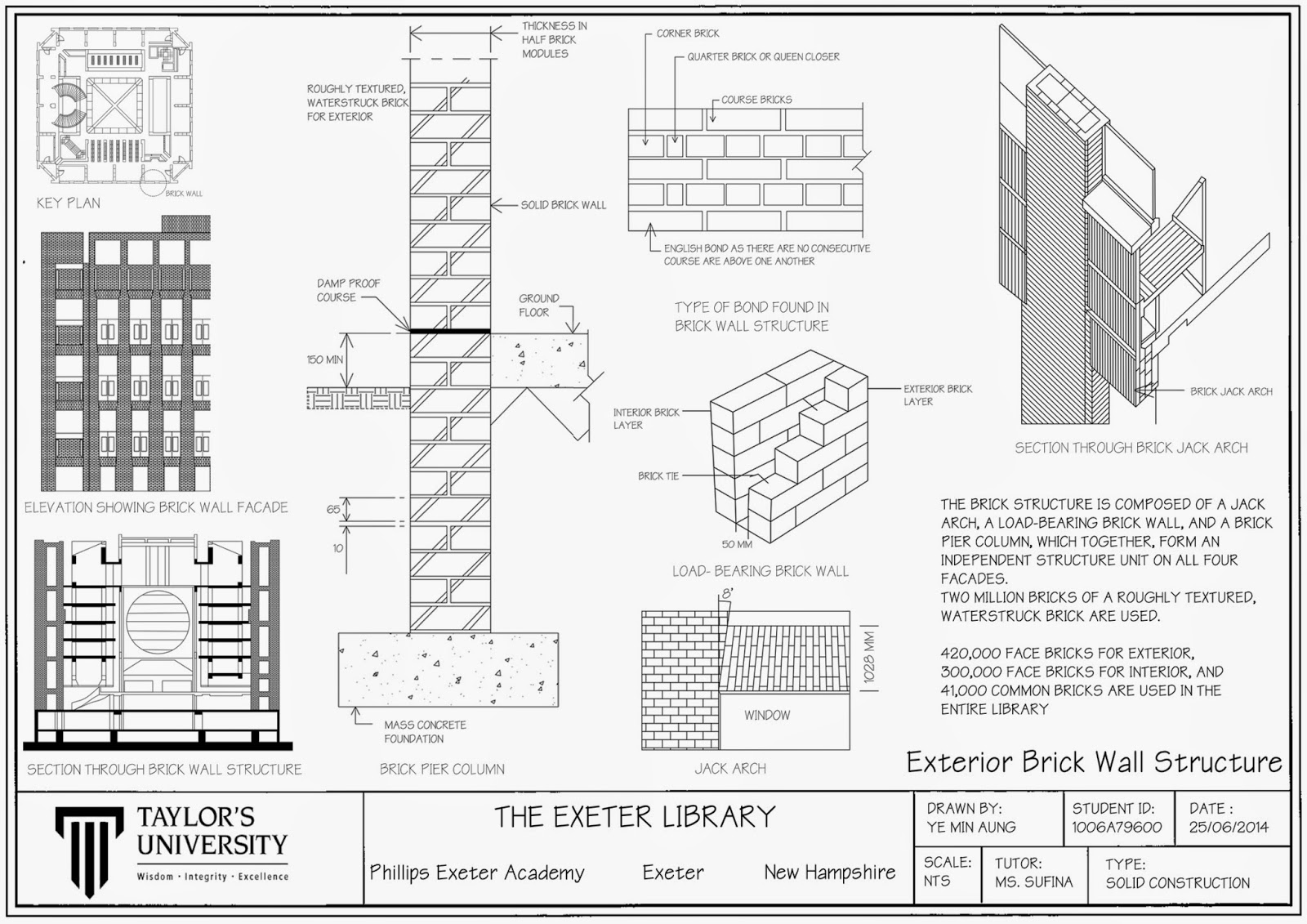 detail brick Facade, Brick wall, Brick