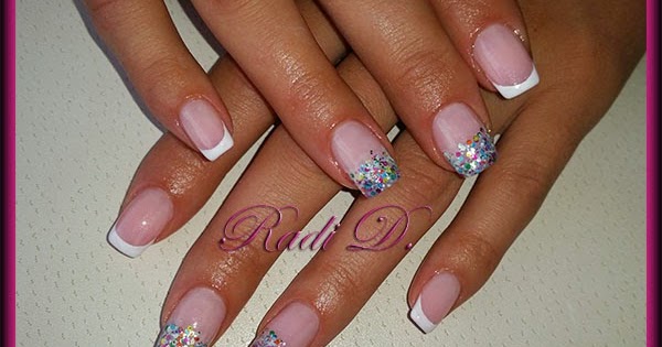 Colorful French Nails with Glitter - wide 4