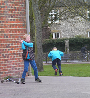 boys playing in park 