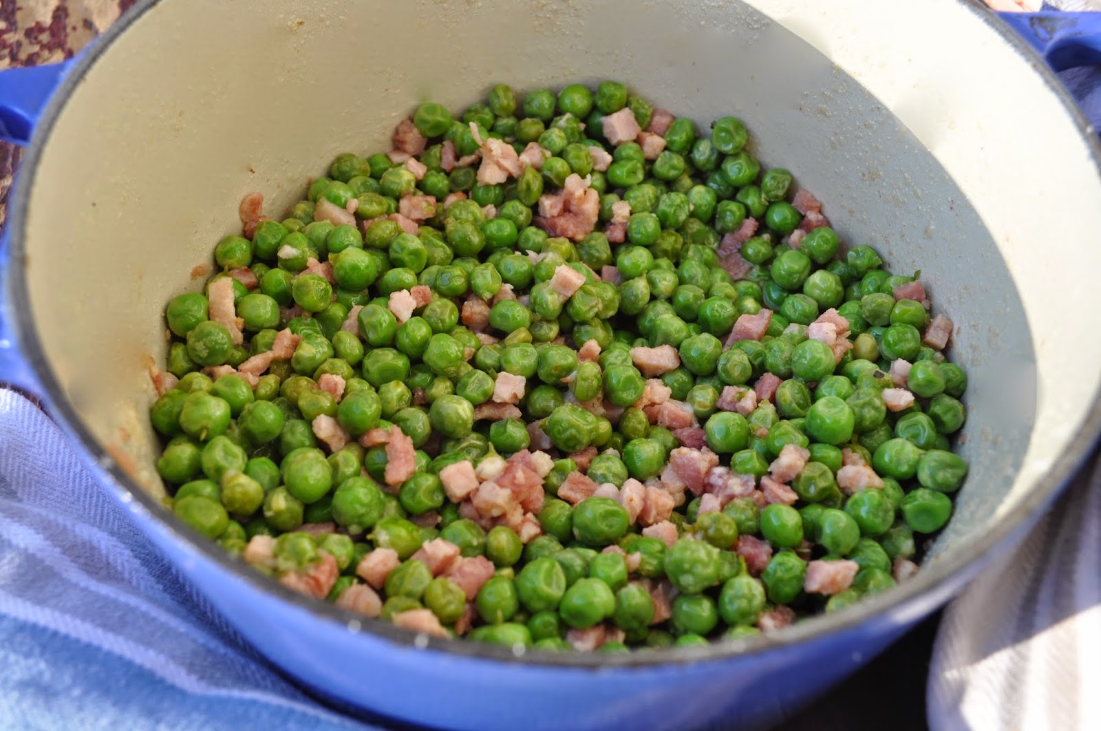 simply sweet justice Peas and Pancetta