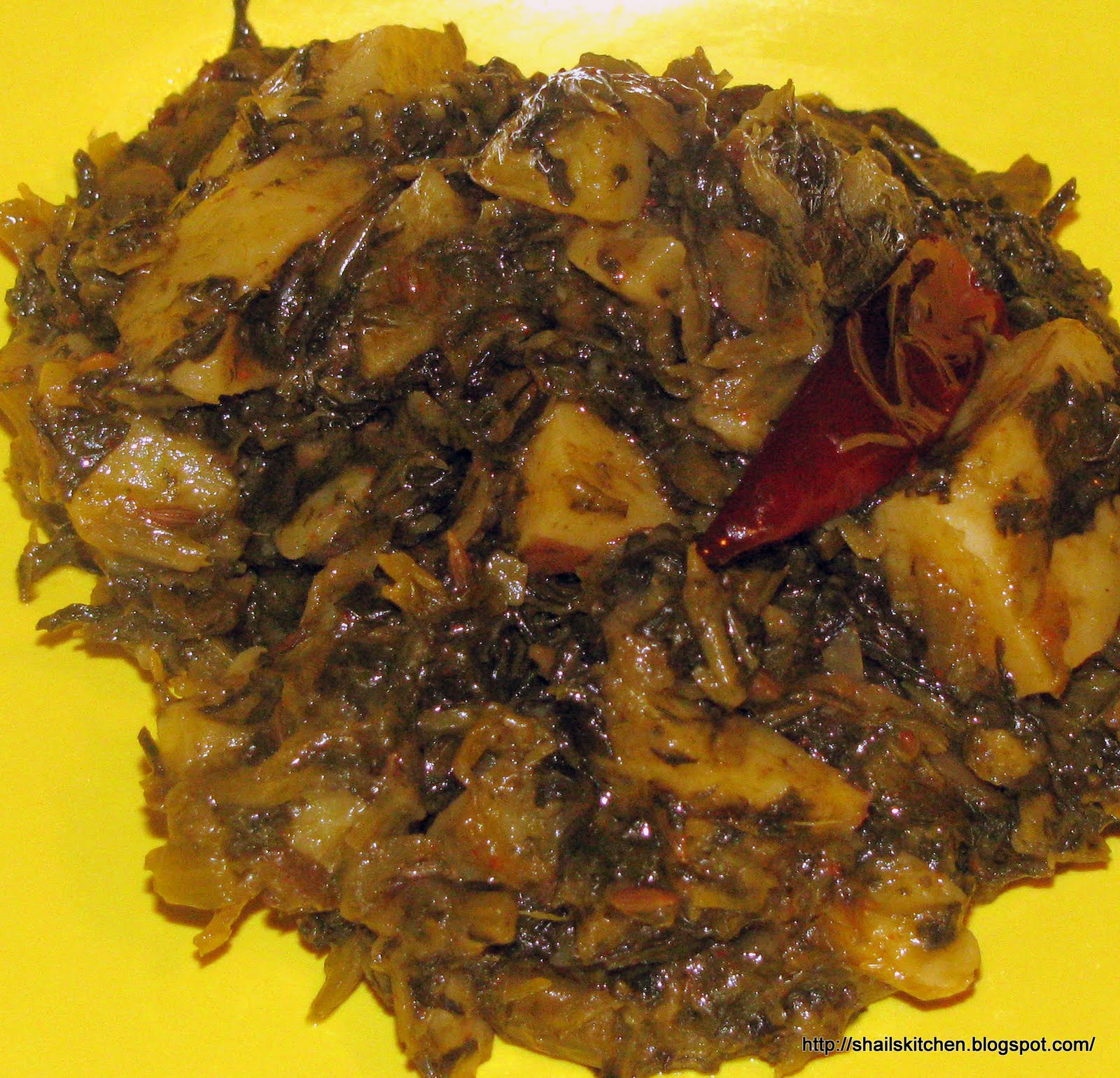 Shail de Cuisine Potato and Turnip Greens