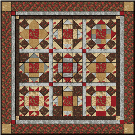 Chocolate Cake And Roses Six Month Bom Quilt Chocolate Cake And Roses Six Month Bom Quilt