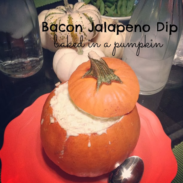 Frugal Fashion & Furnishings Stuffed Pumpkin Bacon Jalapeno Dip
