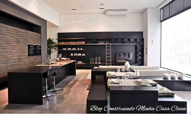 Construindo minha casa clean: 25 cozinhas integradas com as salas ...
