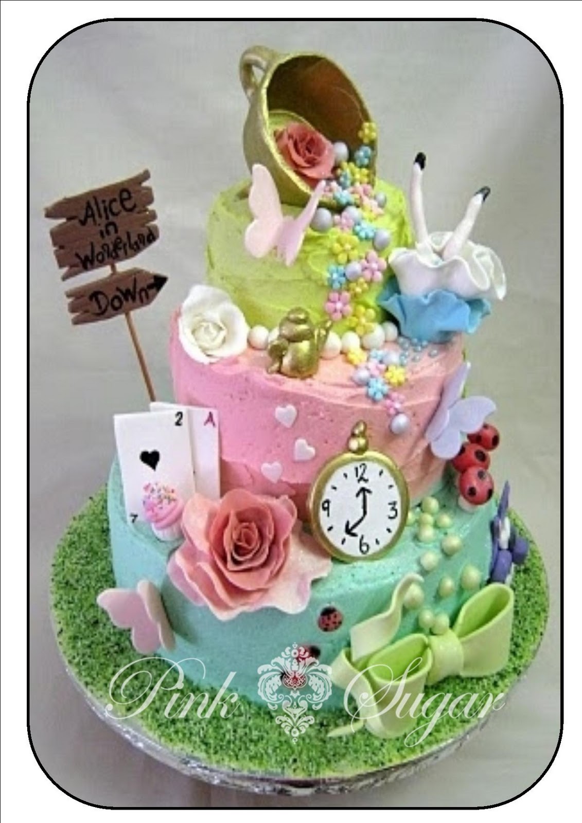 Pink Sugar Alice In Wonderland Butter Iced Cake&hellip;