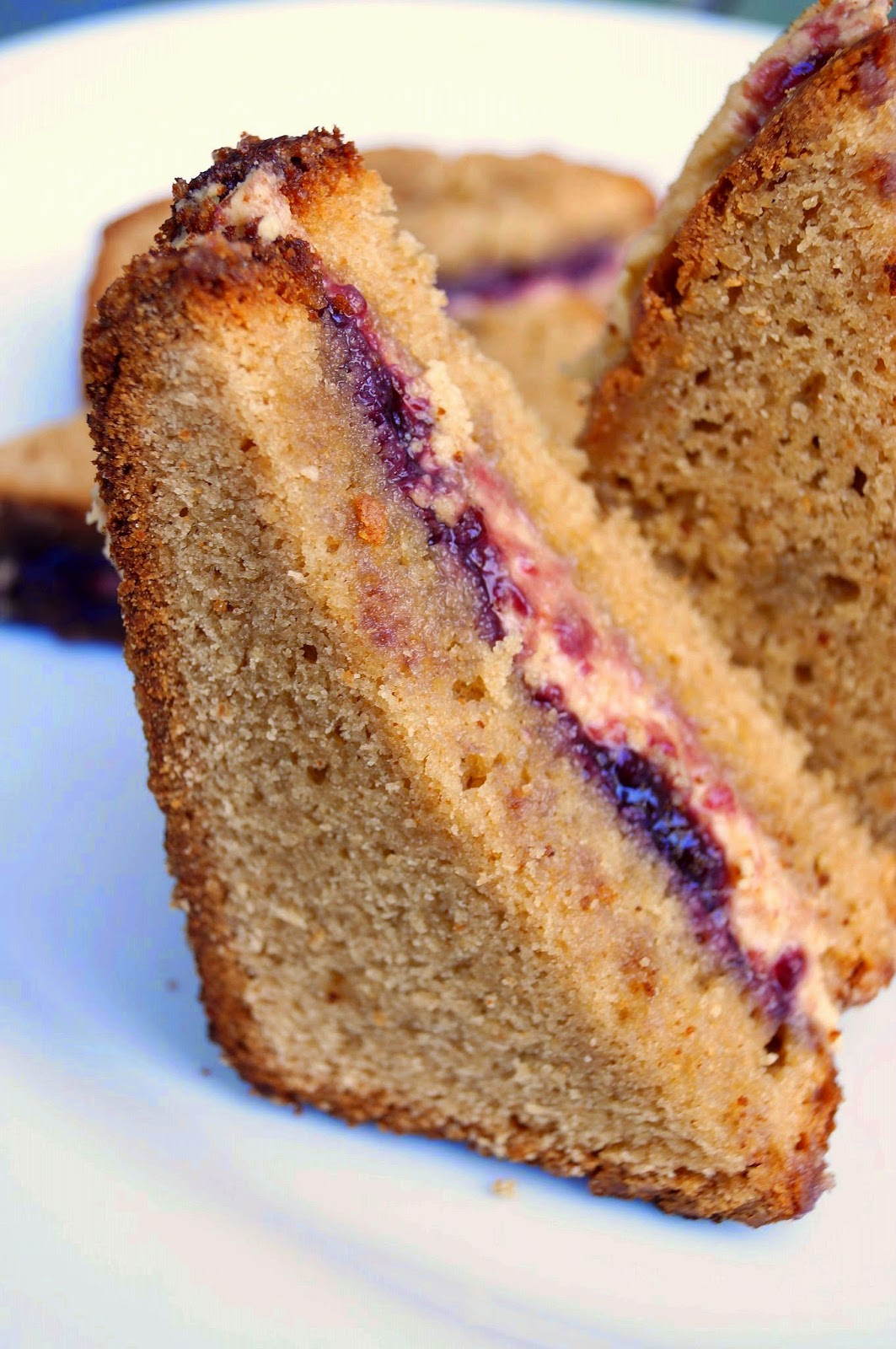 Old House to New Home Peanut Butter and Jelly Cake Sandwiches