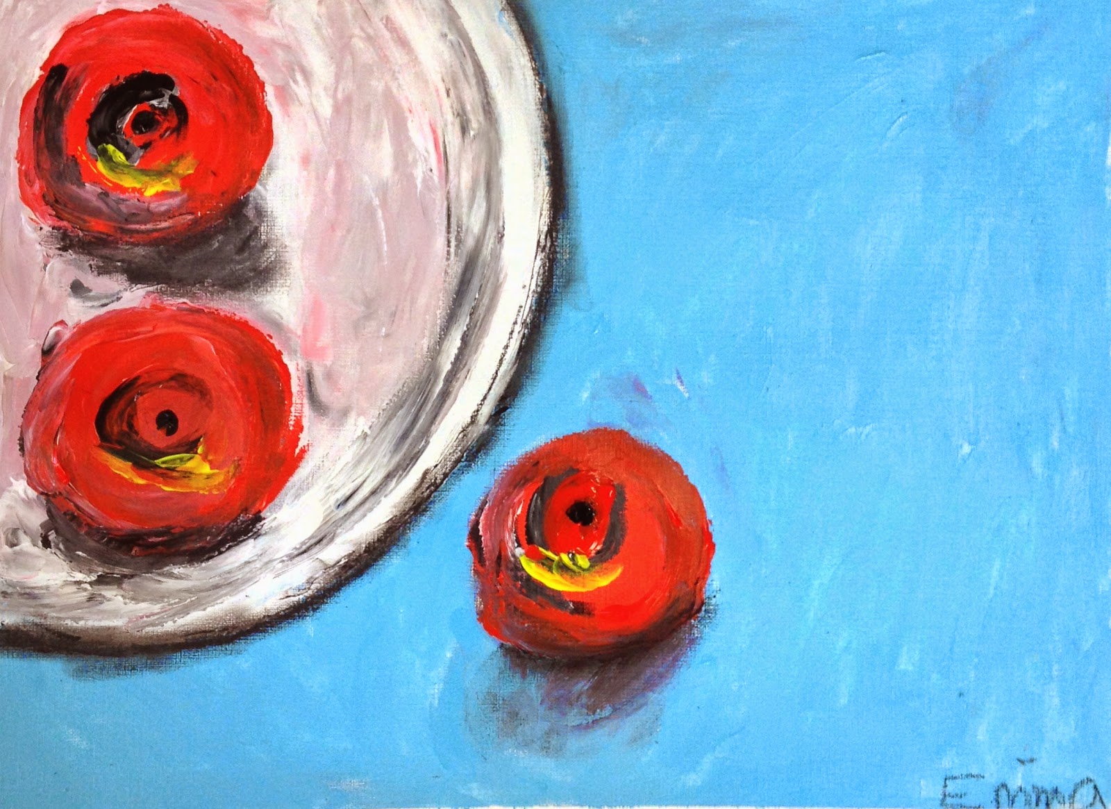 Doodlebug Dabblings Bird's eye view on finger painting