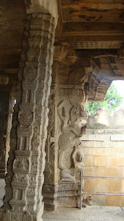 World-famous tilting pillar of Lepakshi