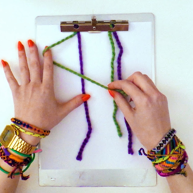knot tying lesson for friendship bracelets clipboard