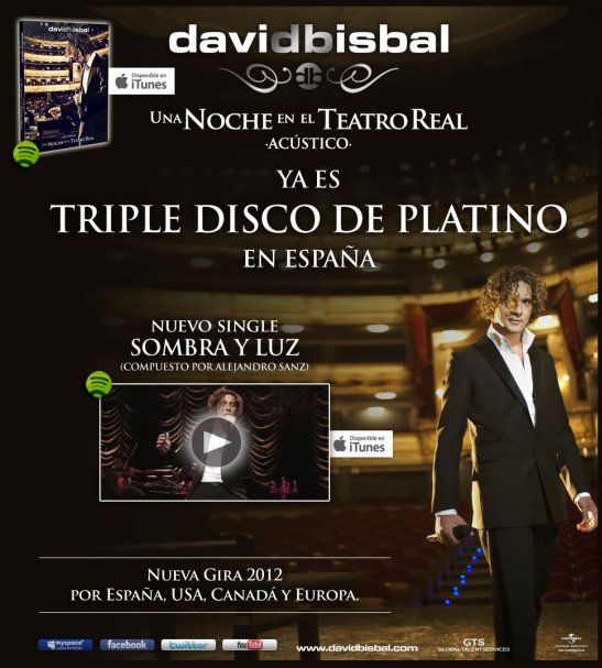 David Bisbal consigue el triple platino con 