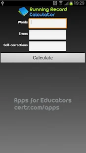 Running Record Calculator app for android: Running Record Apps for the Classroom