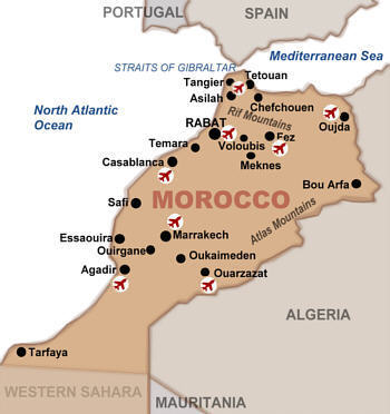 map of morocco in africa. Situated in North Africa,