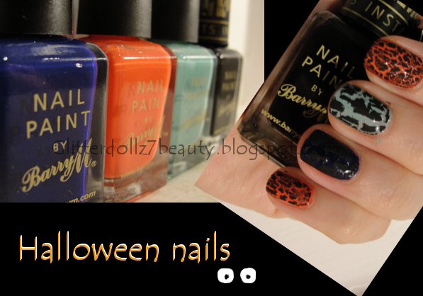 Halloween nails using Barry M nail effects