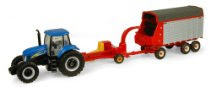 Learning Curve Brands 1:64 New Holland T8020 Tractor with harvester and wagons