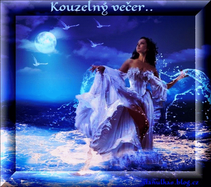 DAMA DE AZUL NOCHE DE ESTRELLAS  DIAMANTE EN VIVO VIDA DE CRISTAL BOSQUES DE ENSUEÑO NOCHE DE LUNA