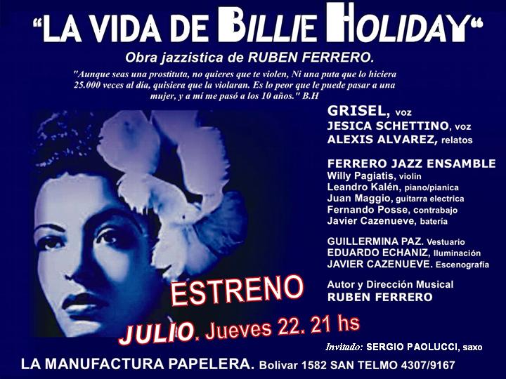 .LA VIDA DE BILLIE HOLIDAY - Obra del músico RUBEN FERRERO