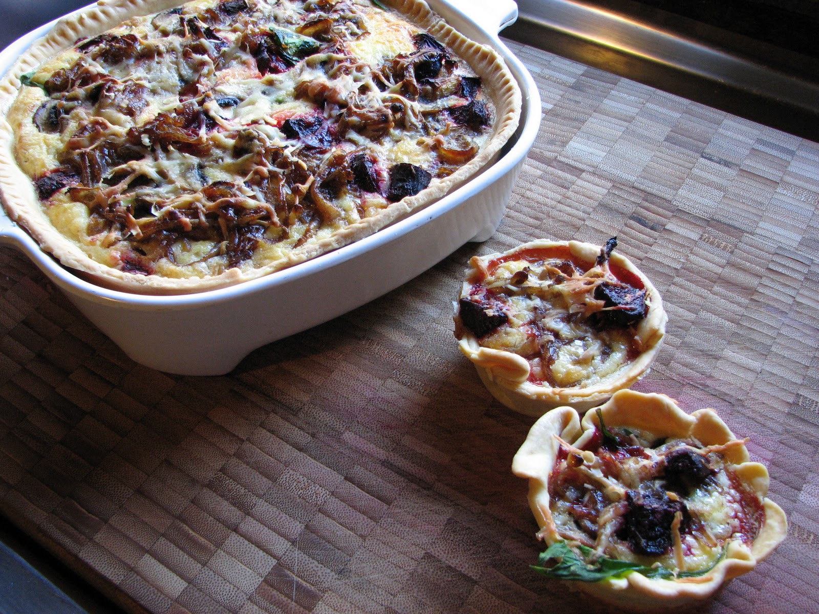 MFood... Garden Quiche with Roast Beetroot and Caramelised Onions