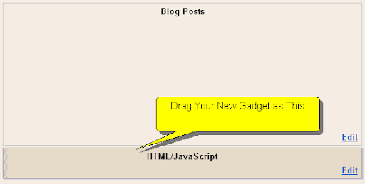 Gadget under Blog Posts Section.