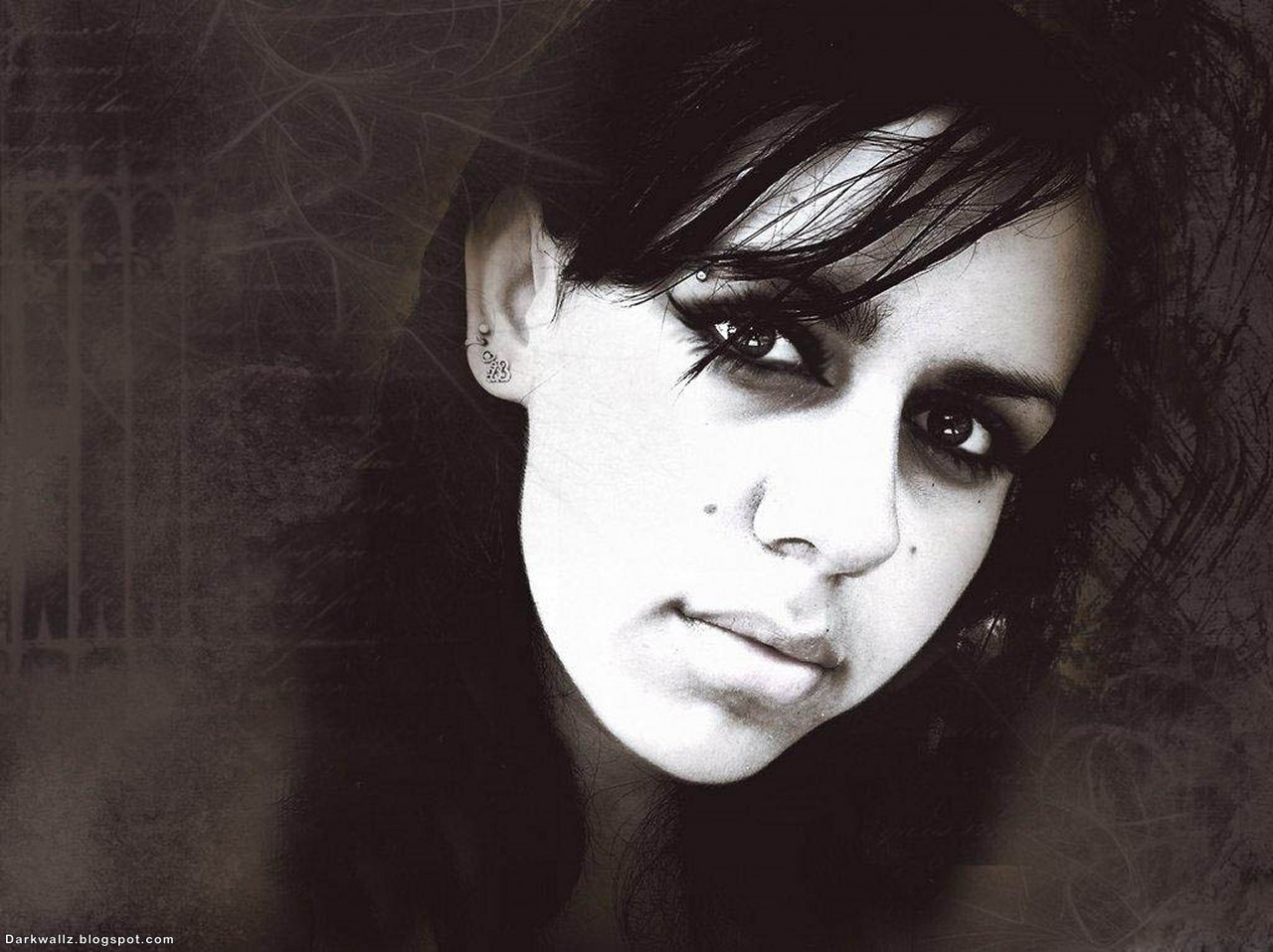 Gothic Girl With Piercing | Dark Wallpaper Download