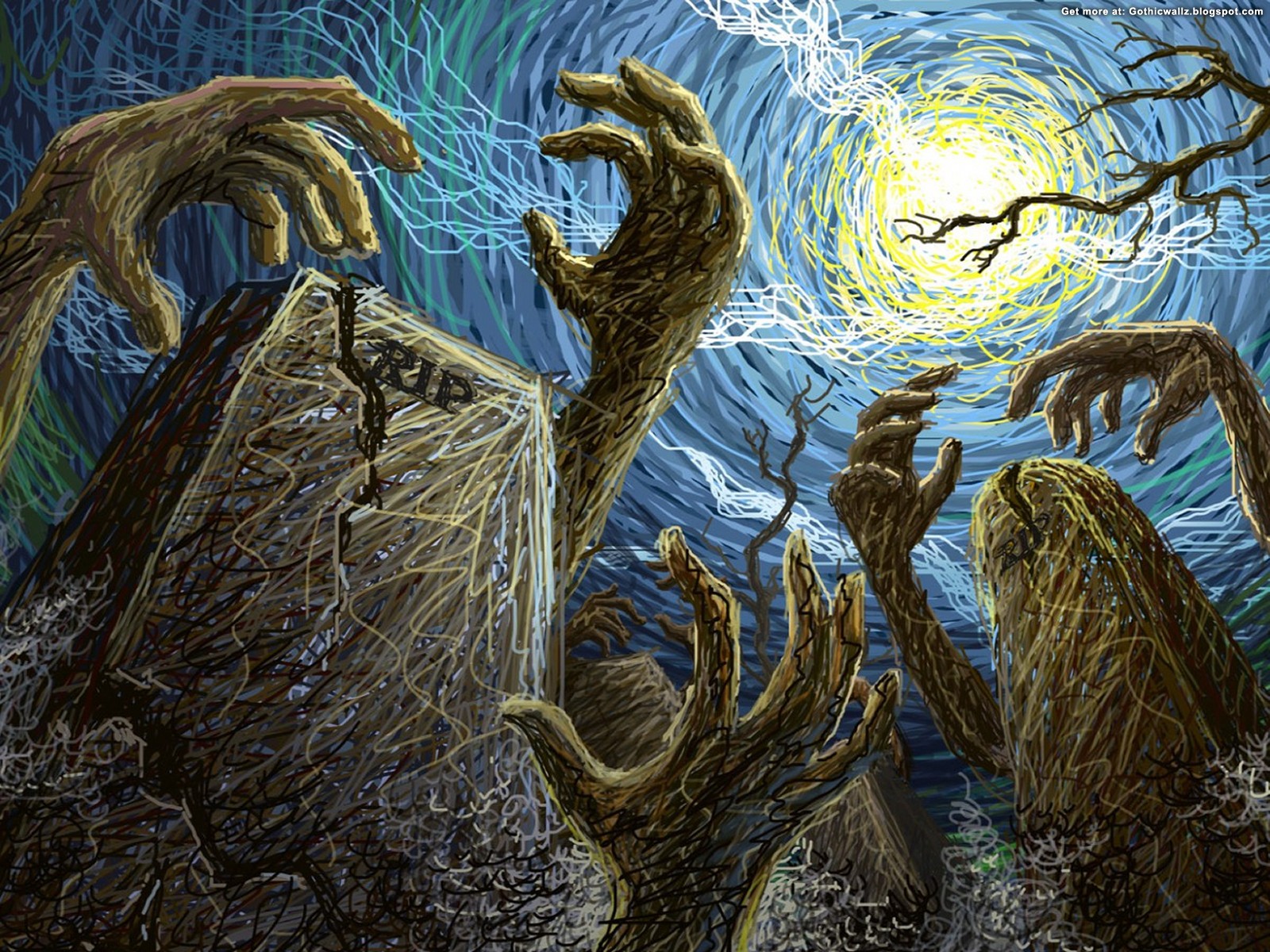 Hands Of Trees | Gothic Wallpaper Download