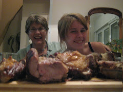 Mom and Lize are a bit overwhelmed by the asado