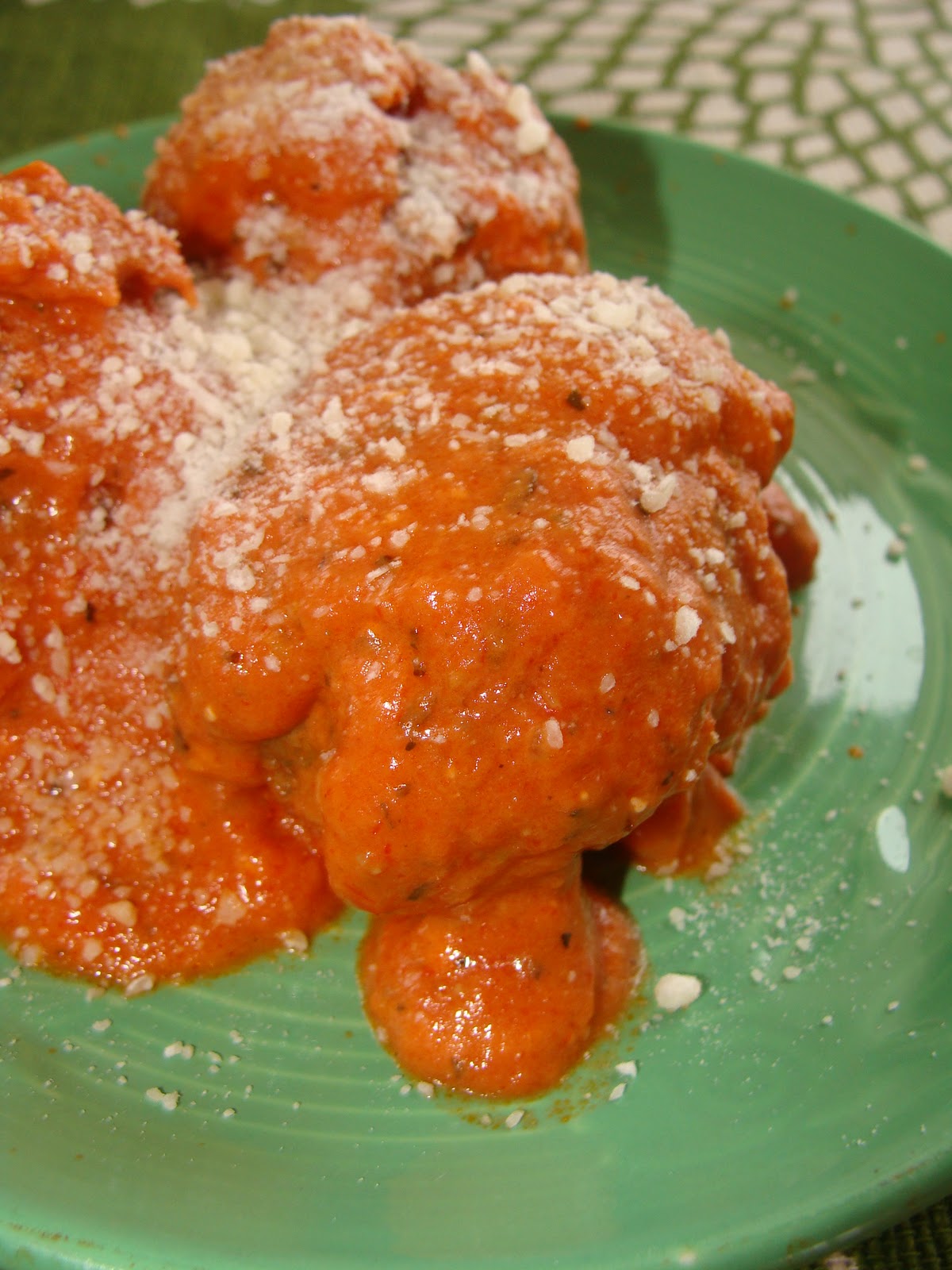 Just Cooking Meatballs in Red Cream Sauce