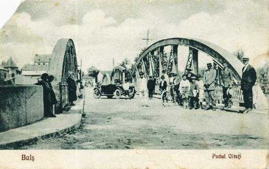 Podul peste Olteţ al Balşului, la 1927...