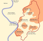 7 hills Rome was built on............(see large map at the end)
