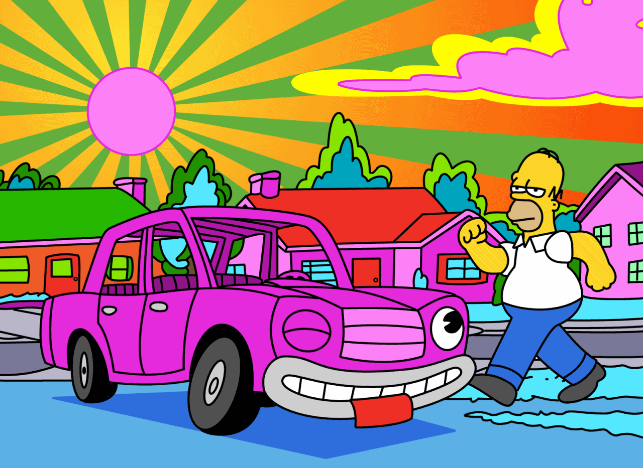Simpsons Homer Smokes Medical Marijuana Wallpaper