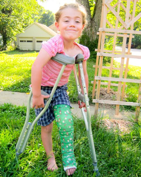 Kid On Crutches