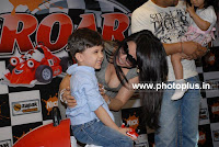 Mahima Chaudhary sexposing massive cleavage at Roary Racing Car launch