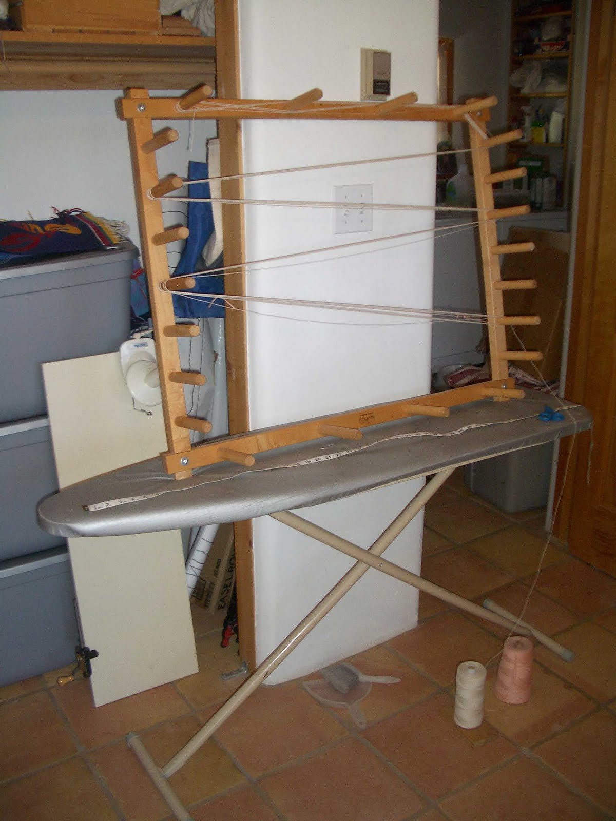 Rebecca Mezoff, Tapestry Artist Many uses for ironing boards...