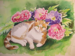 cat with flowers