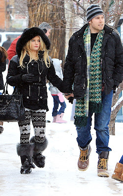Jessica Simpson and new fiance Eric Johnson strolling the streets of Aspen, Colorado