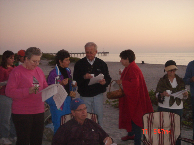 The group gathers....