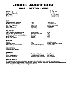 how to make an acting resume for beginners