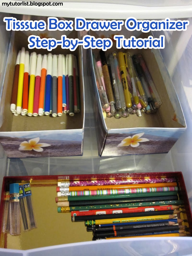 Tissue Box Drawer Organizer Tutorial Behind