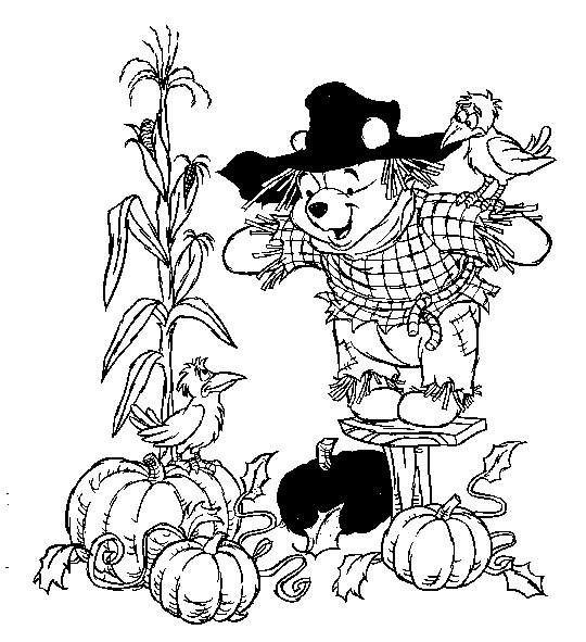 Thanksgiving Coloring Pages: Disney Thanksgiving Coloring Pages, Winnie