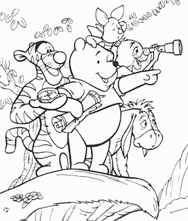 Pooh and friends coloring pages