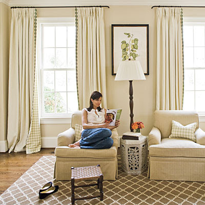 White Lined Curtains