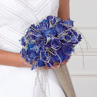 Glittered blue-dyed Rose