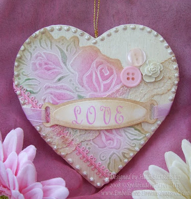 Spellbinders Rose Love Heart Ornament