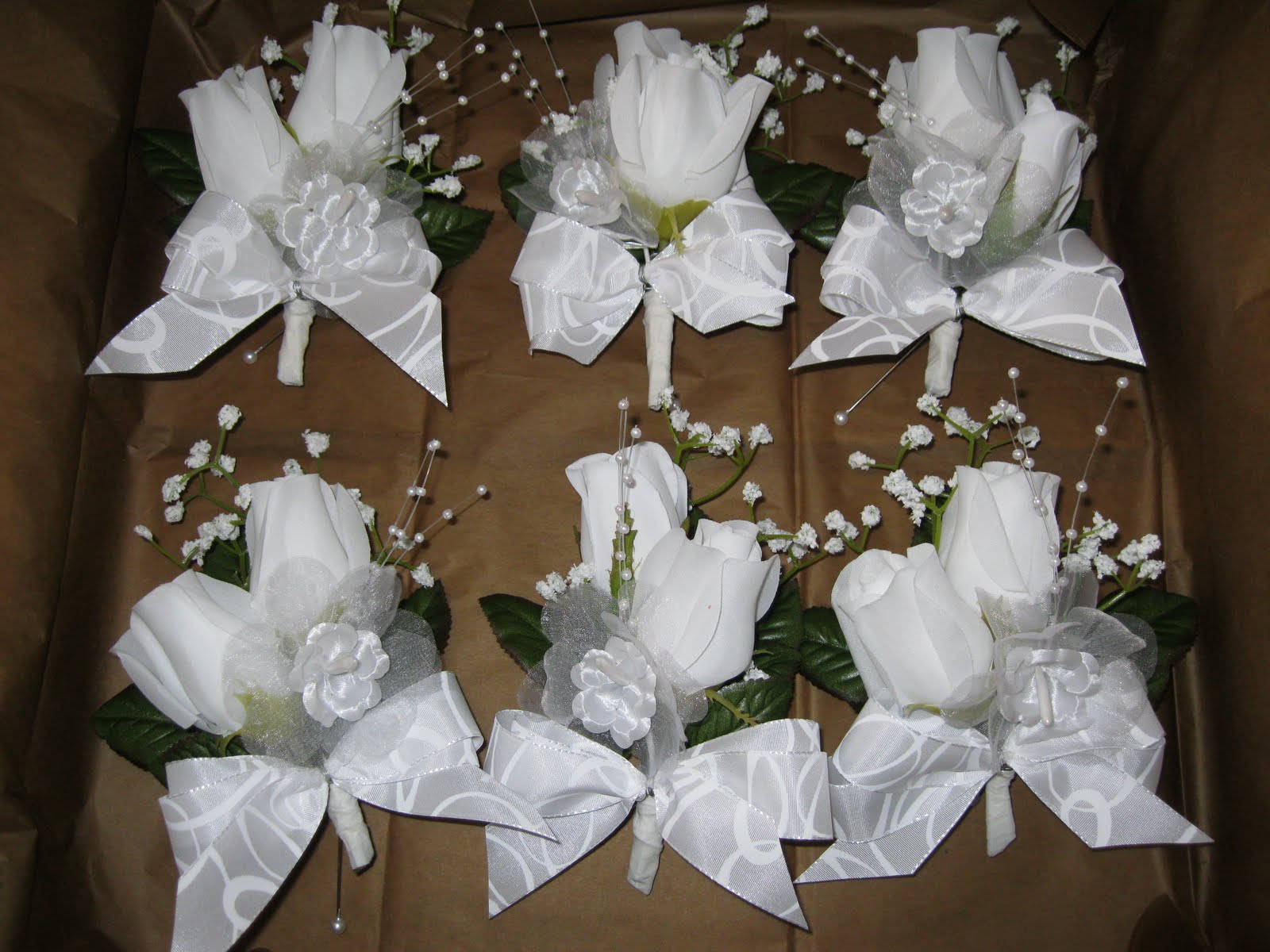 Inks, Buttons & Beads Wedding Corsages